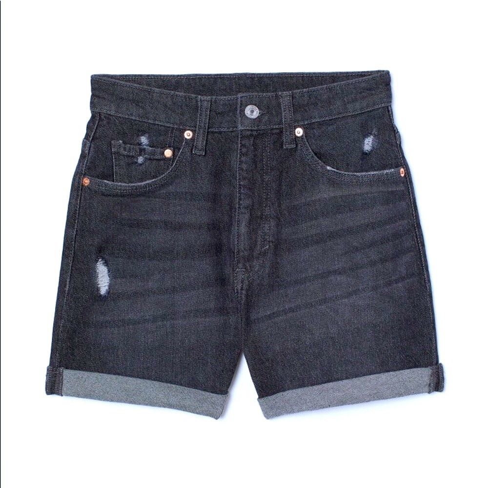 ✨ H&M “Divided” Black Distressed Shorts